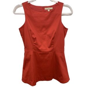 Banana Republic Peplum Top Size 0 Red Sleeveless Women EUC Preppy